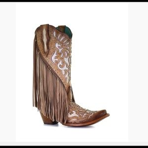 🎉 FLASH SALE 🎉 NEW corral western studded stud cowboy cowgirl fringe boots 6